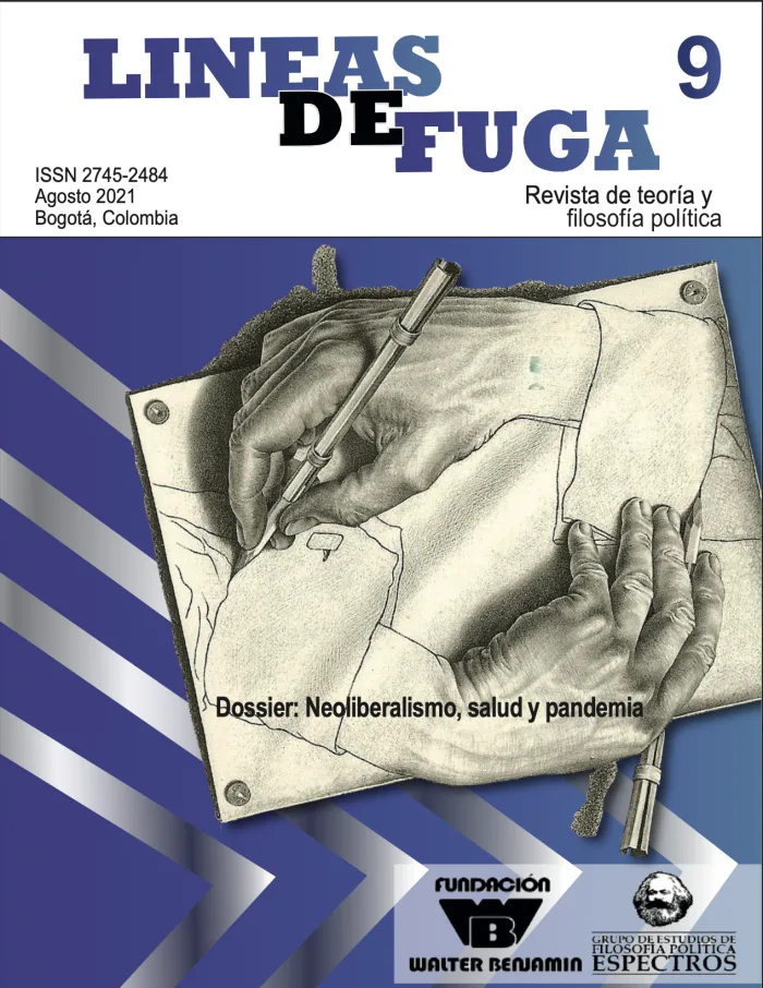Portada de Líneas de Fuga número 9, dossier Neoliberalismo, salud y pandemia